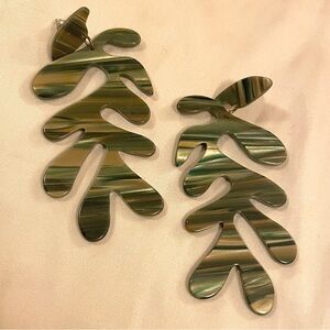 Red Sky Acetate Leaf Earrings